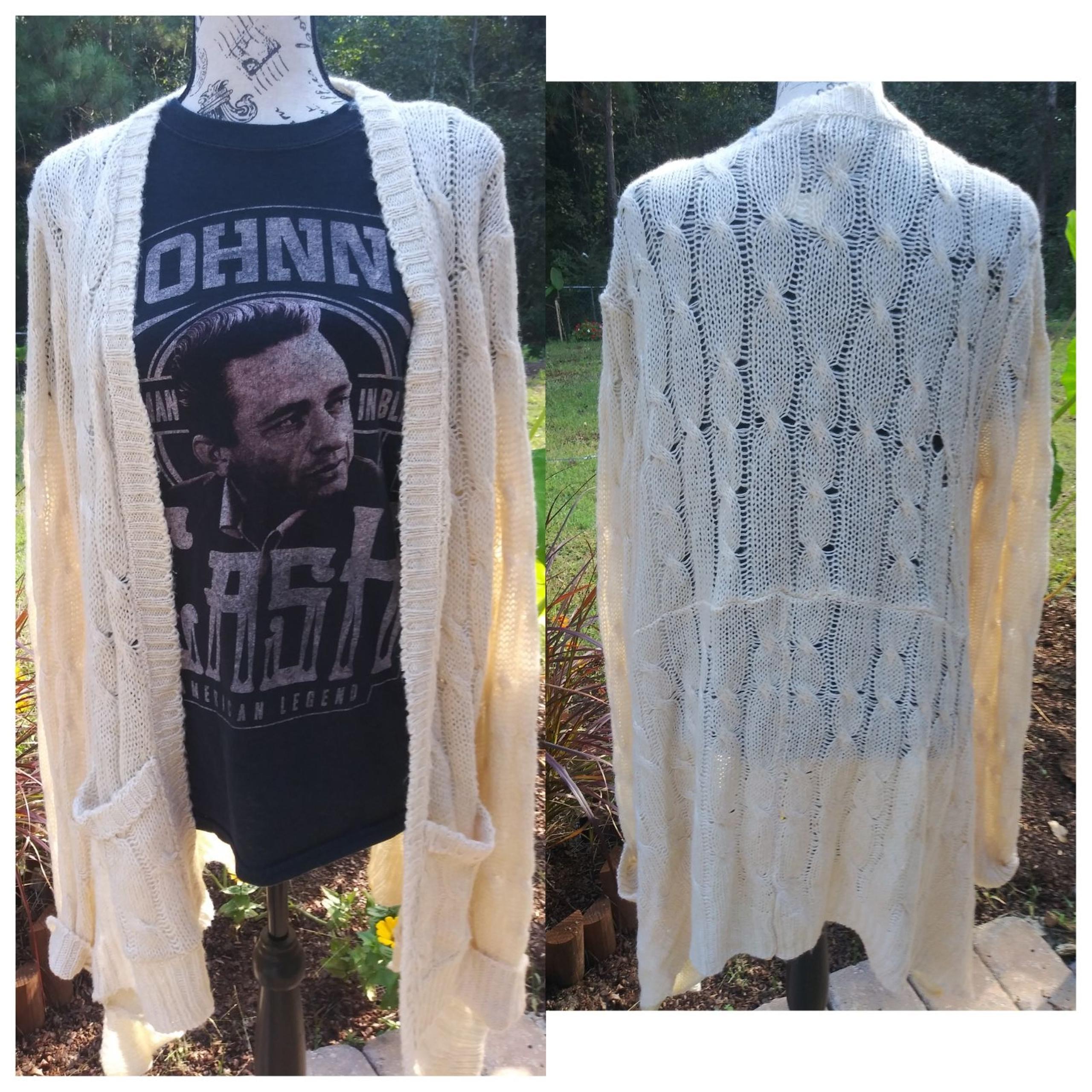 ASHLEY BY 26 INTERNATIONAL NEUTRAL CARDIGAN SWEATER | L