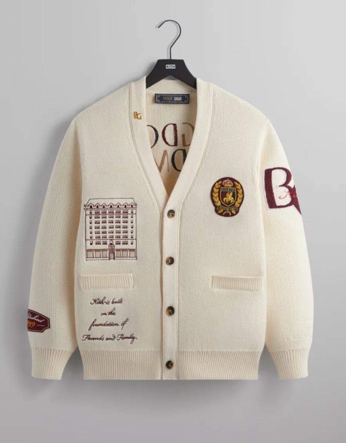 KITH Bergdorf Goodman men’s L Cardigan Sweater Embroidered LIMITED sold out