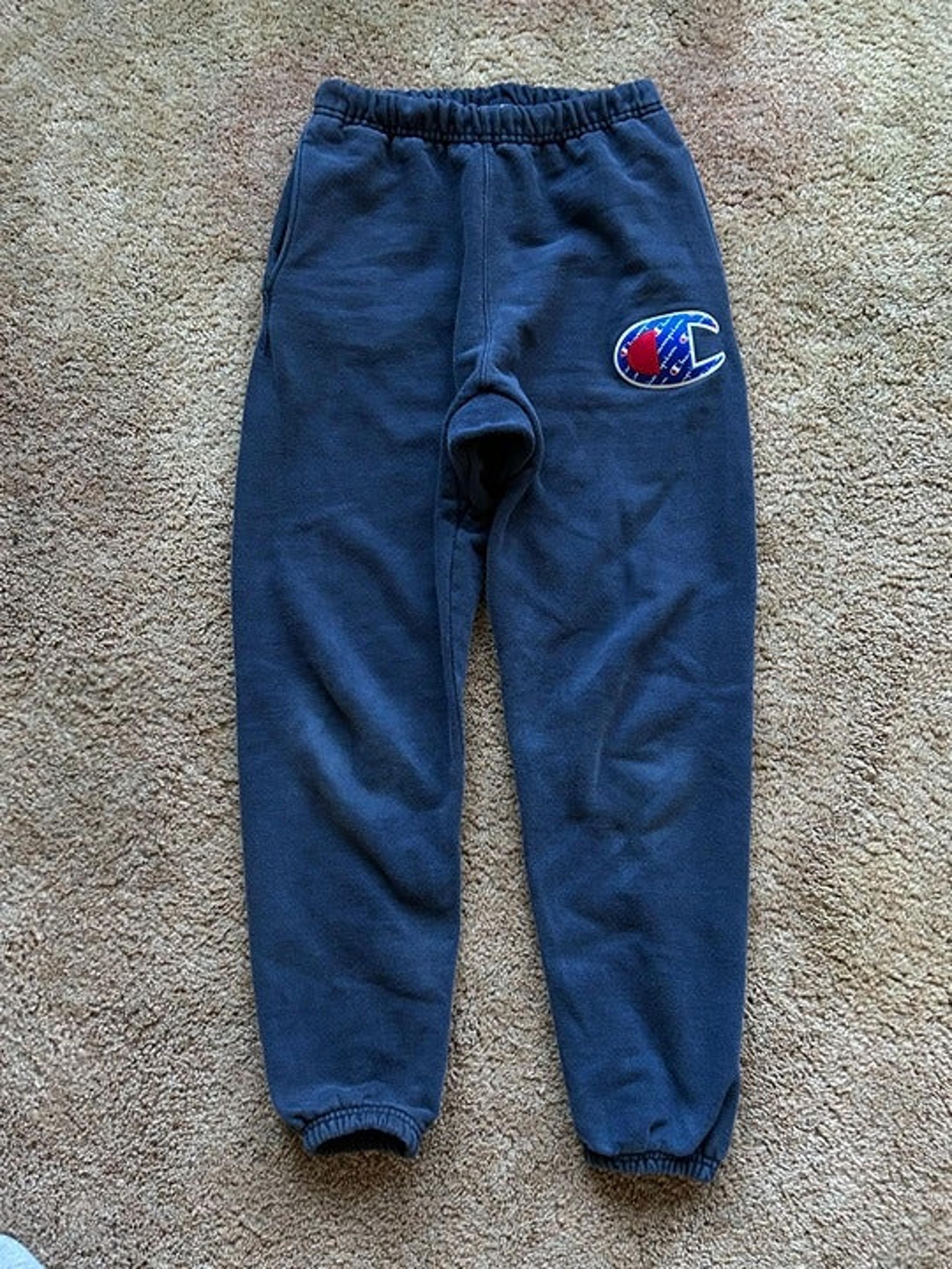 Champion Mens Joggers Reverse Weave Sweatpants Size Small Blue Tapered Leg pants