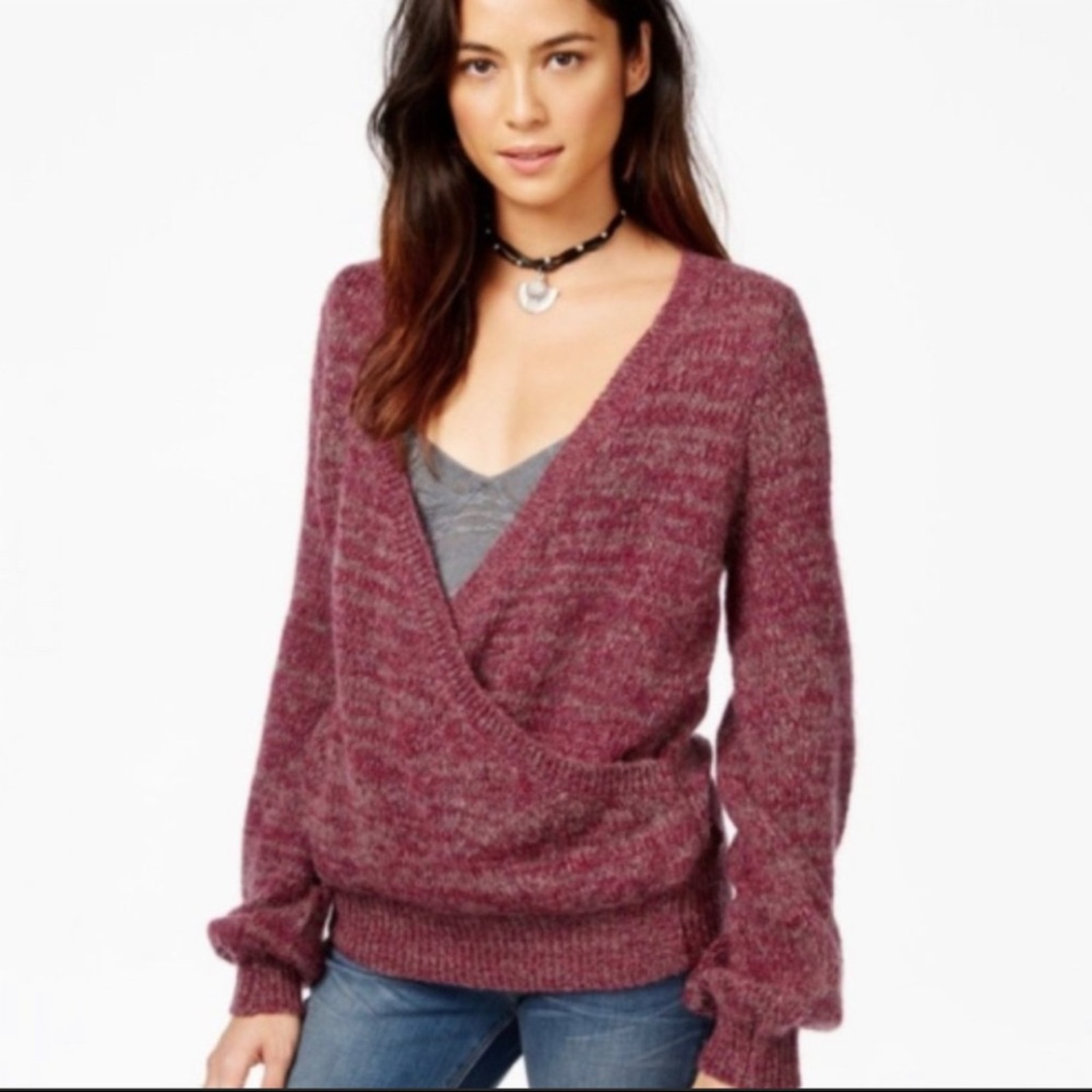 Free People Slouchy Pullover Wrap Sweater