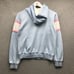 Vintage 80s Wilson Sweatshirt Hoodie Womens S Long Sleeve Striped Logo Blue Pink