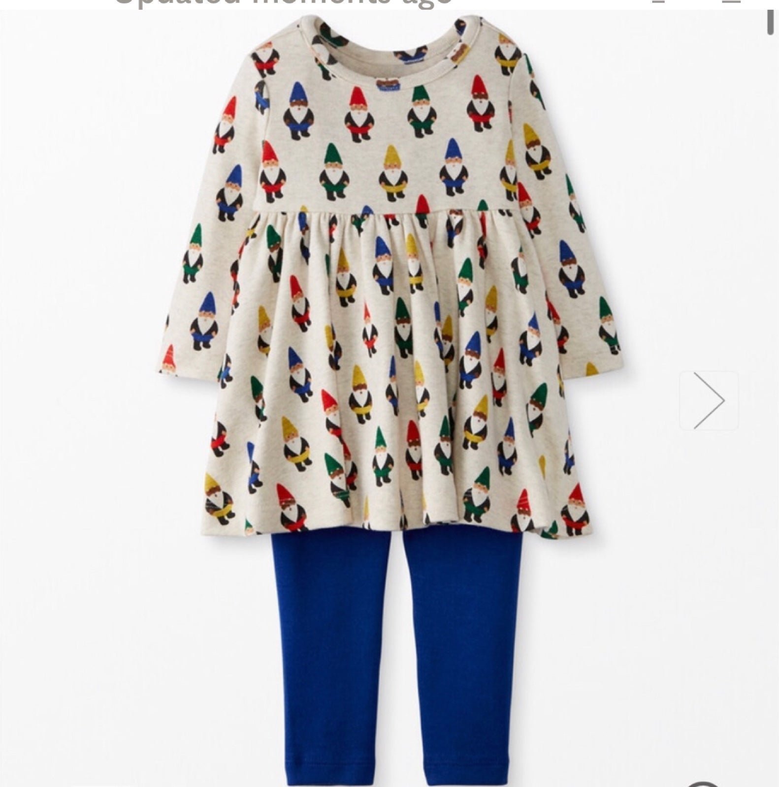 Hanna Andersson Rainbow Gnomes Baby Holiday Dress & Legging Set Retail $54