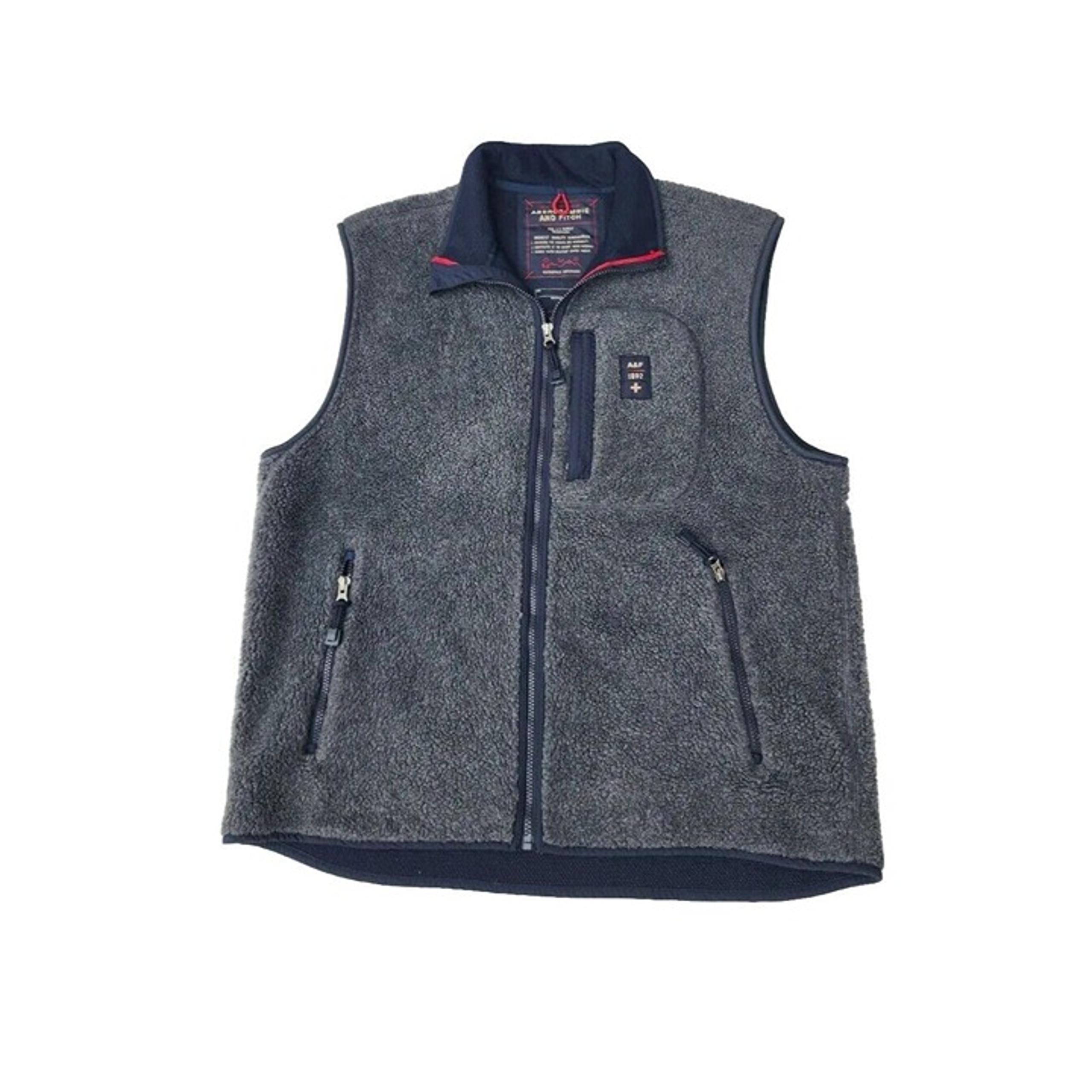 Abercrombie & Fitch Sherpa A&F Full Zip Gray Warm Unisex Sweater Vest  Size L