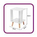 2-Tier White Nightstand Bedside Table Bedroom Furniture Storage Or Display Stand