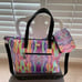 Betsey Johnson Tie-dye Overnighter / Weekender Tote Bag & Wristlet
