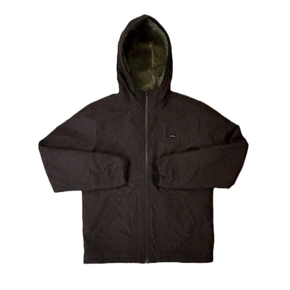 Billabong Boys Sherpa Lined Hooded Black Full Zip Winter Jacket Kids Size 12