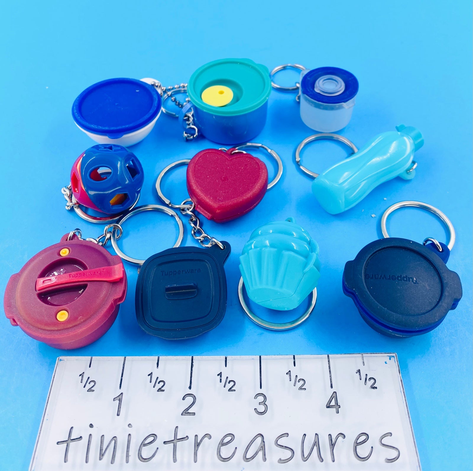 Tupperware keychain set of 10 Sealed bags Soup Mug Cupcake mix tinietreasures