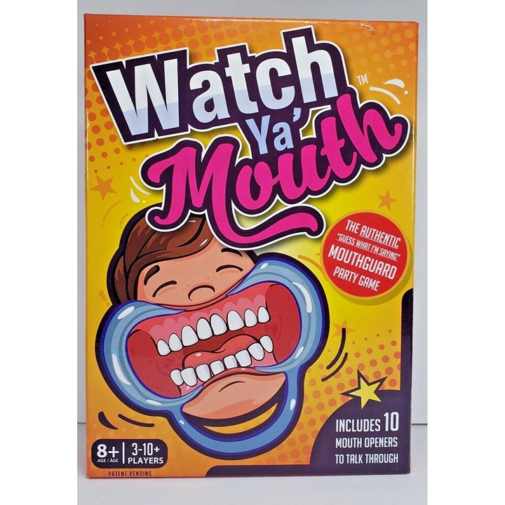 Watch Ya' Mouth Board Mouthguard Party Game Open Box OR8075 Watch Ya' Mouth Board Mouthguard Party Game Open Box OR8075
