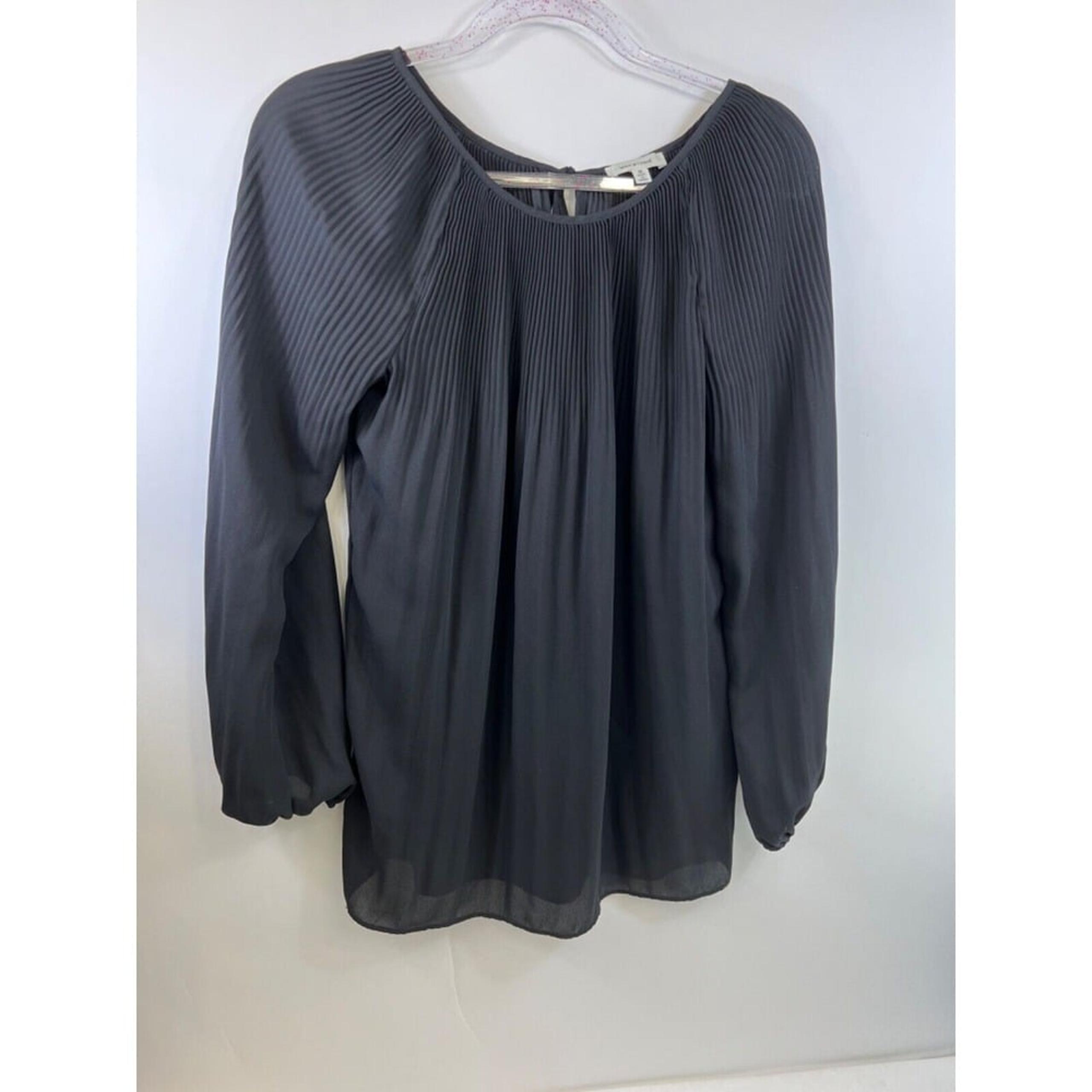 Max Studio Long Sleeve Tunic Blouse Top, Black Women's Sz M