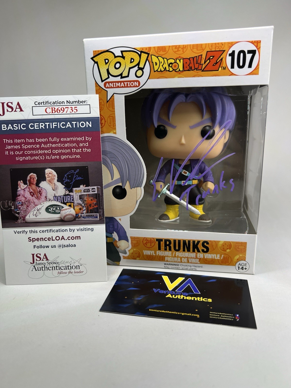 Eric Vale Signed Trunks Dragonball Z Funko Pop w/ JSA COA