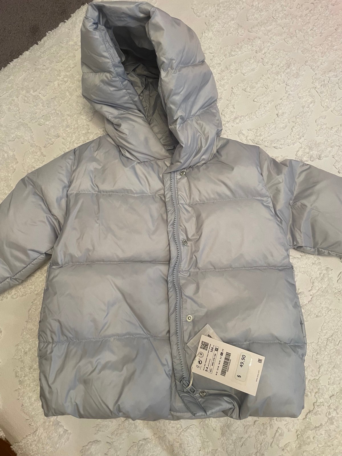 Zara winter coat size 3-4 t