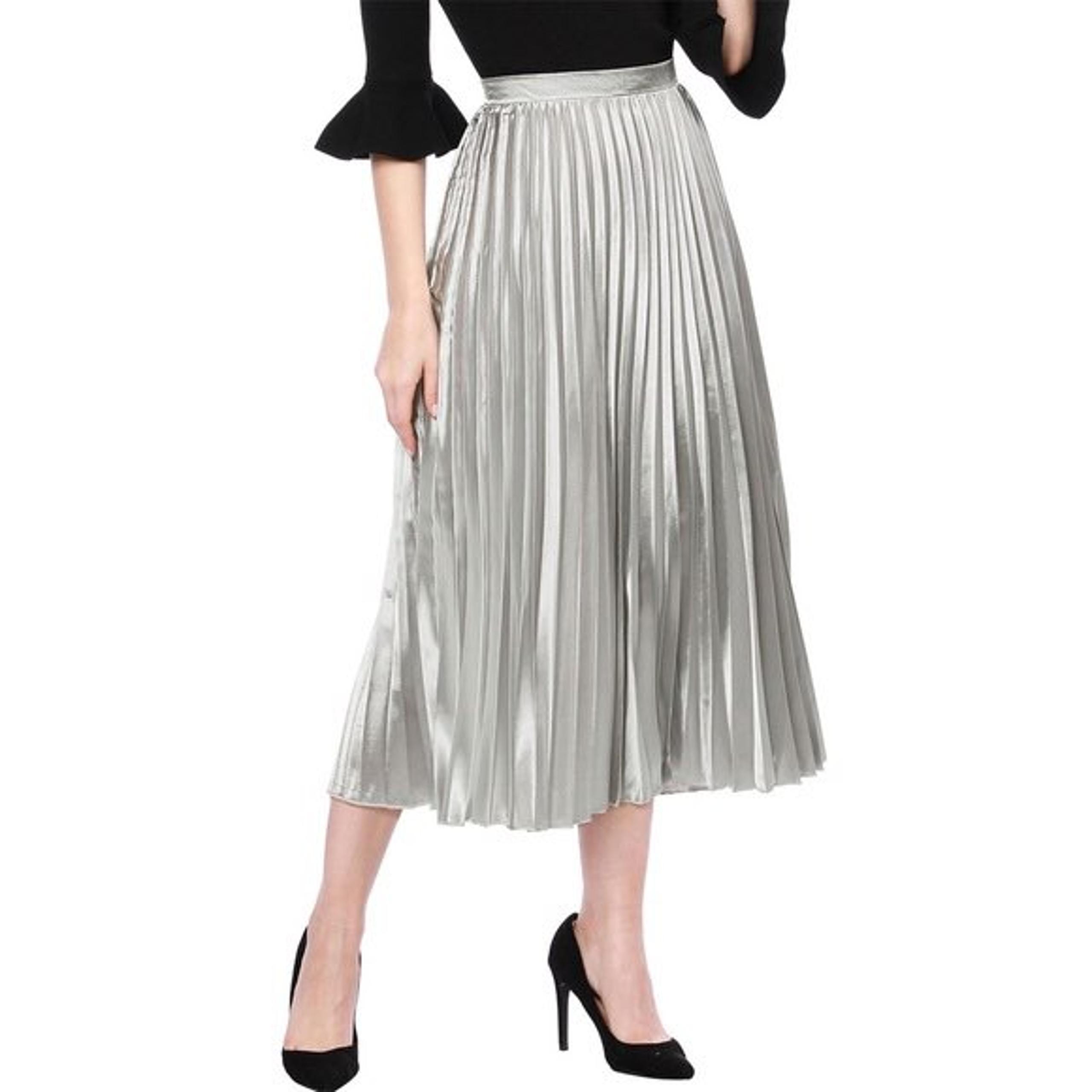 H&M silver pleated skirt