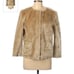 NWT Ann Taylor Loft tan faux fur full zip jacket size small New with tags!