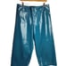 Anthropologie Maeve The Colette Cropped Blue Patent Leather Wide Leg Pants 16