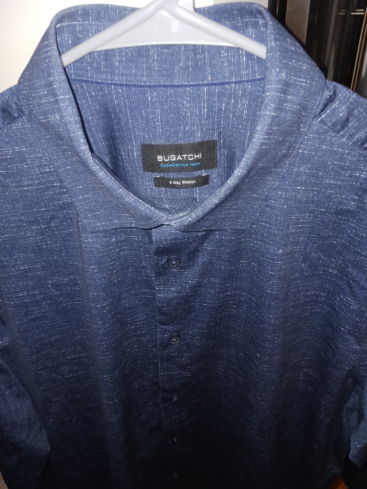 New Bugatchi OoohCotton Tech/8 Way Stretch (Naval Armada Captain) Size Large