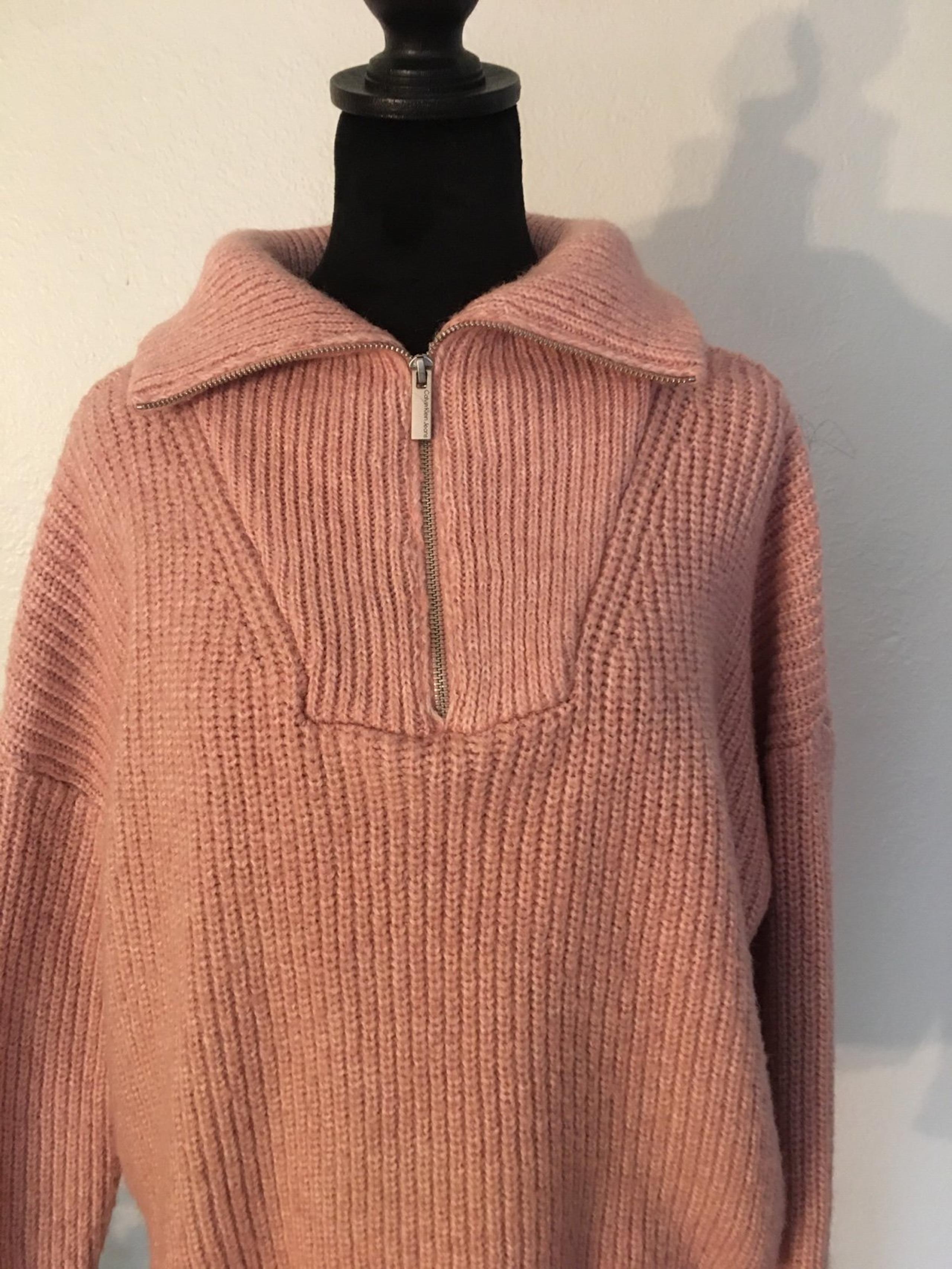 Calvin Klein oversize pink halt neck sweater