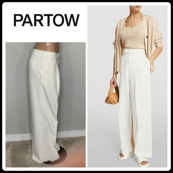 New. PARTOW ivory wide leg high rise trouser. Normally 1,497