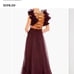 Mac Duggal Rosette Chiffon Cutout Empire Waist Gown Size 6 BORDEAUX (EUC) 598