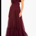 Mac Duggal Rosette Chiffon Cutout Empire Waist Gown Size 6 BORDEAUX (EUC) 598