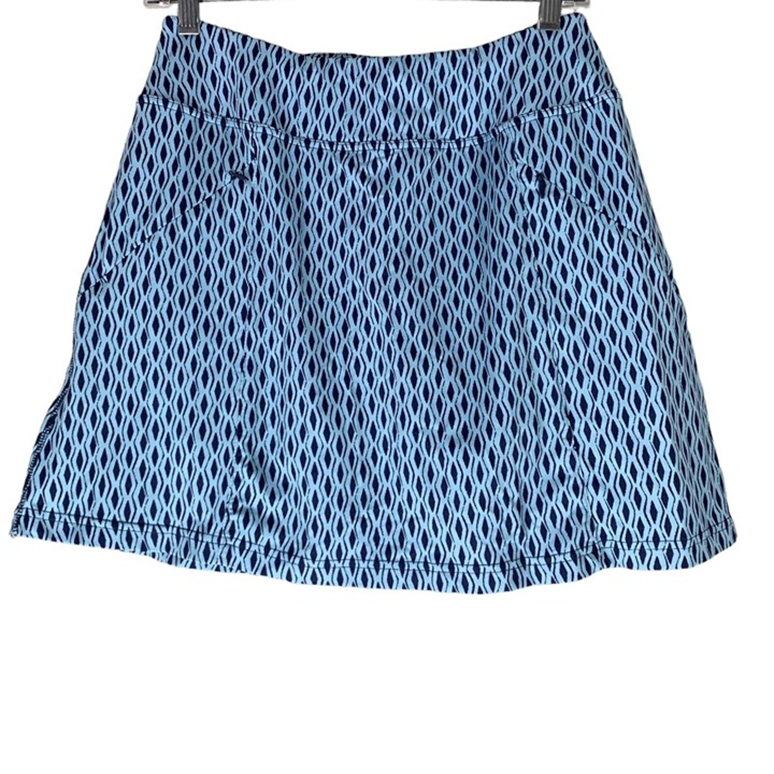 Title Nine Skort Size Small Blue Zipper Pockets Stretch Mesh Lined Womens