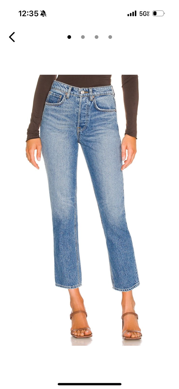 High rise straight leg denim jeans