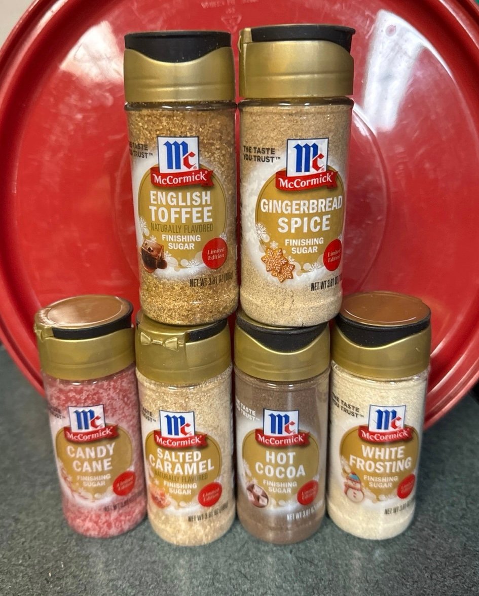 Sold out Limited Edition McCormick Holiday finishing sugars. Complete set of 6.