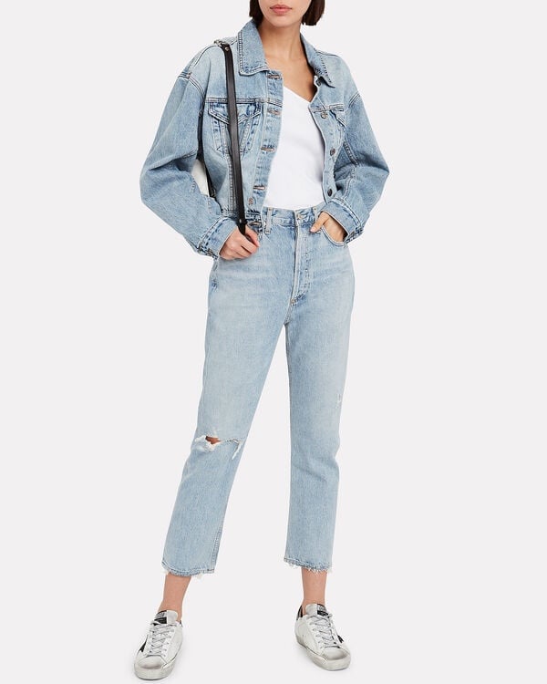 AGOLDE Riley high-rise straight-leg organic jeans, women’s size 27