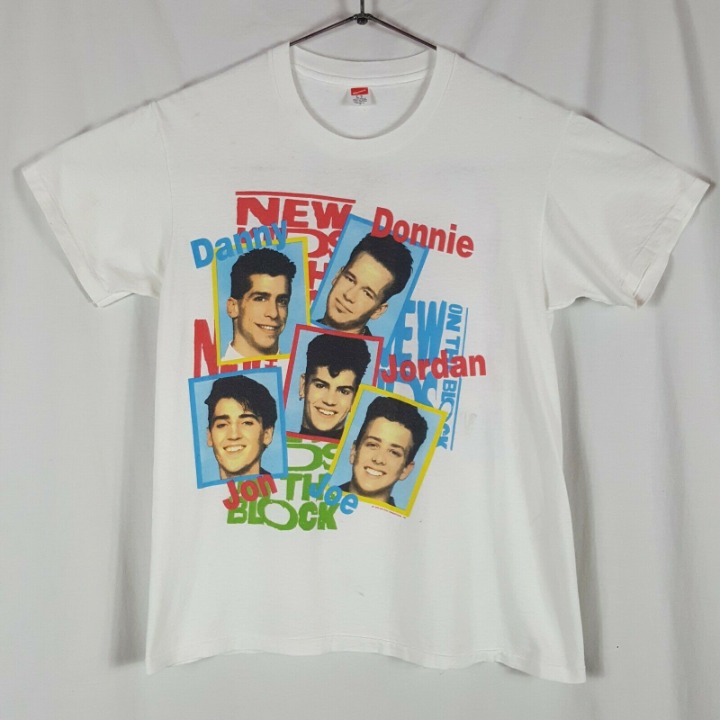 Vtg 80s New Kids shops On The Block T-Shirt L