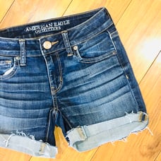 American Eagle Outfitters AEO denim cafe super super stretch denim jean shorts 0