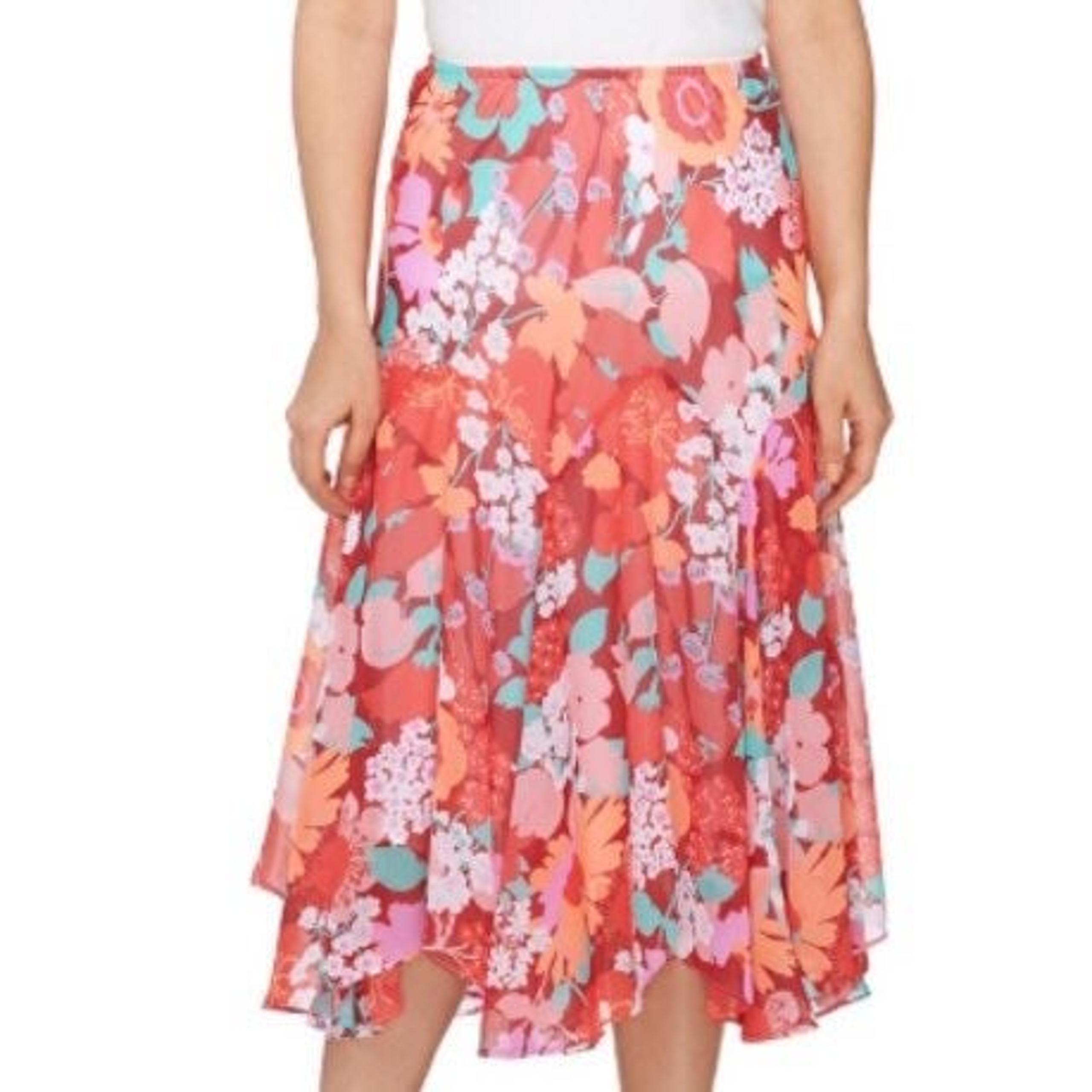Floral Pink Skirt Flirty Summer Skirt