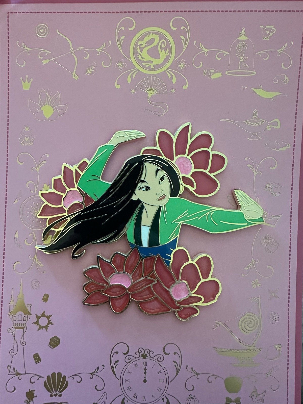 2021 Disney Store UK Pin - Mulan Translucent Flowers Disney Pin