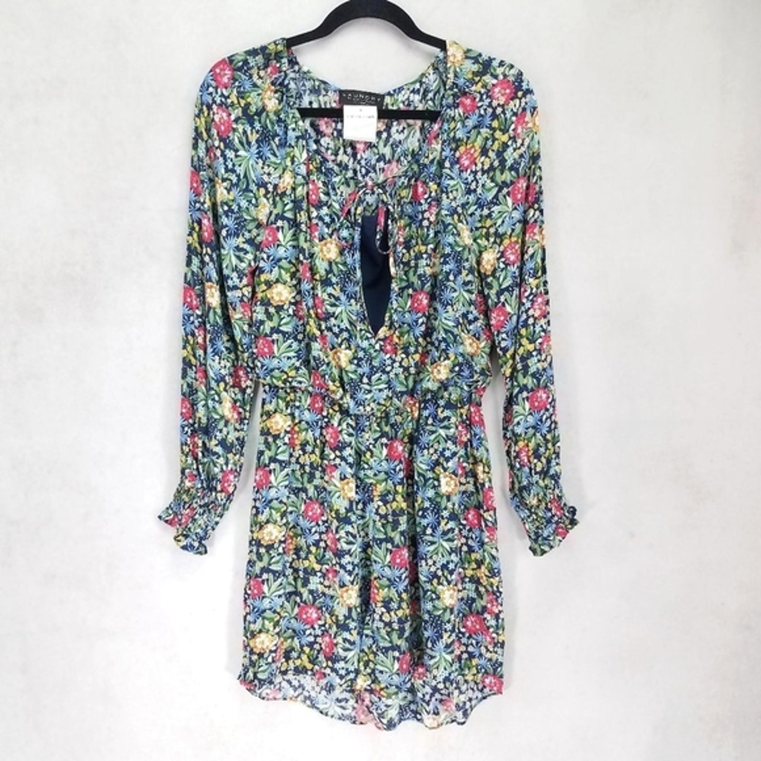 NEW Laundry by Shelli Segal S Floral Long sleeve Romper Jumper Playsuit $99