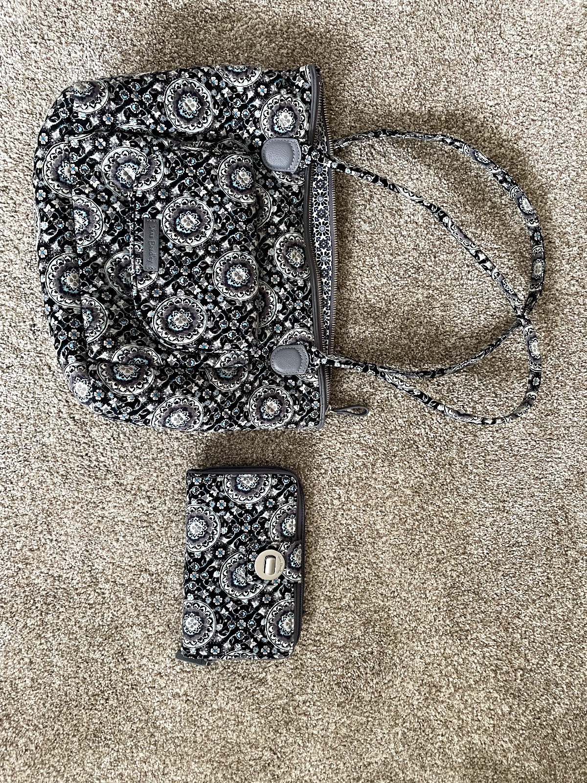 Vera Bradley Medallion Small Tote and Turnlock Wallet