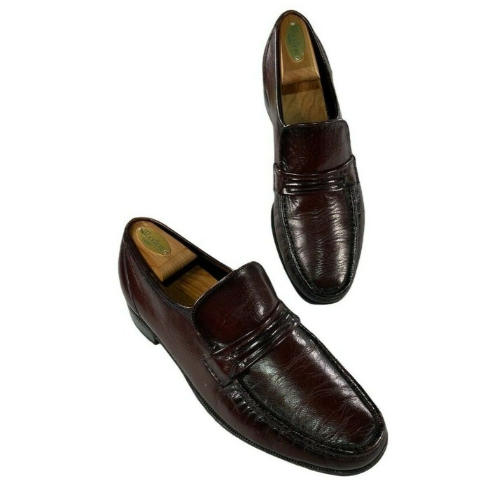 Florsheim Size 10 D Burgundy Mens Dress Shoe Slip On Loafers