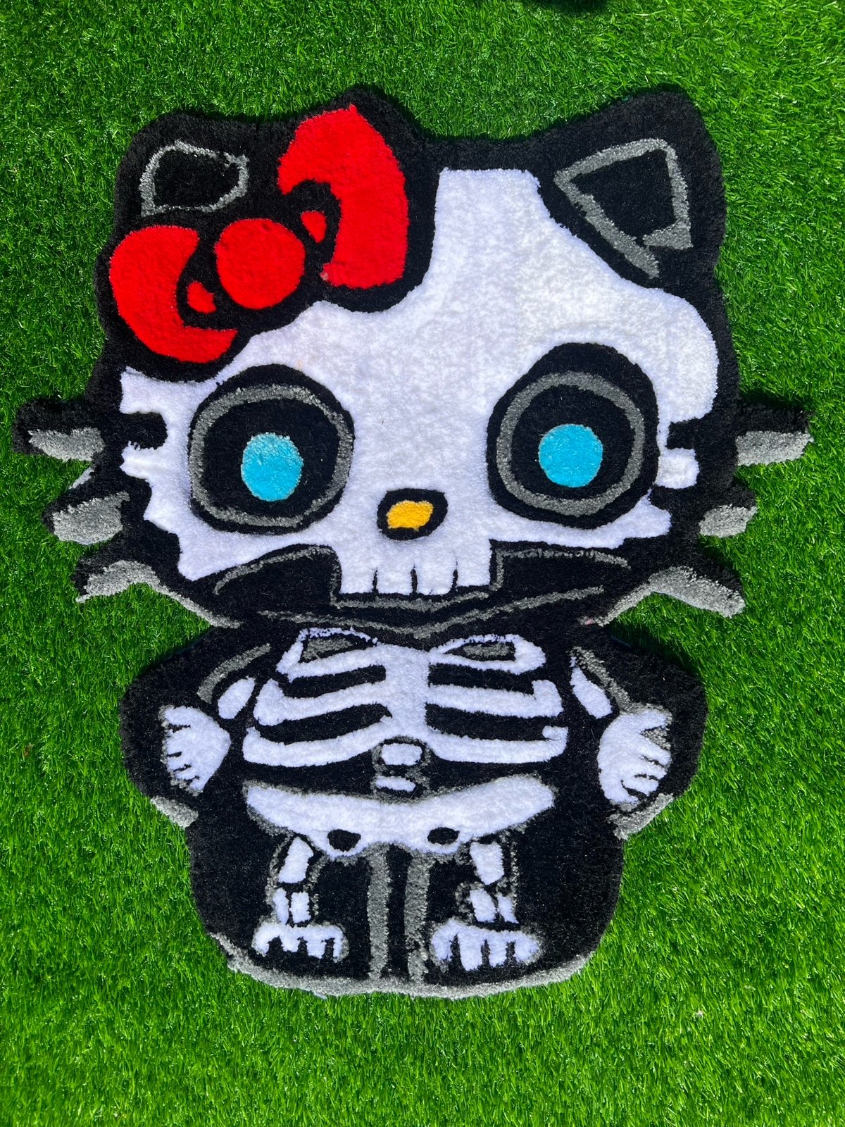 Skeleton hello kitty custom rug