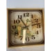 Vintage Elgin Clock 1970s Kitchen Butterfly Mustard Gold Shadow Box