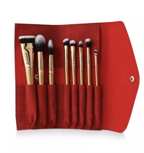 9 PCs Luxie Glitter and Gold Brush Set