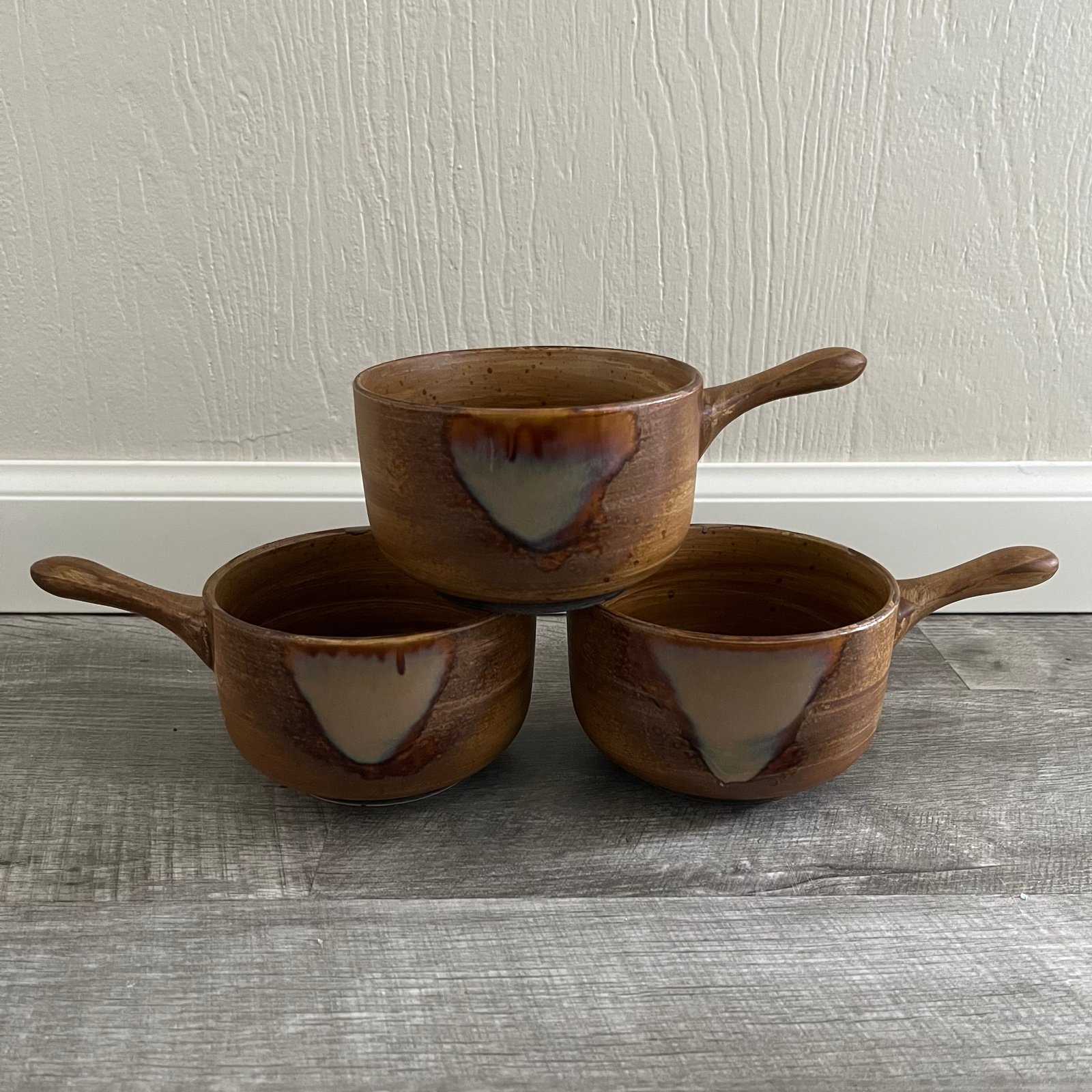Vintage Sango Splash #4951 Pottery Soup Bowls