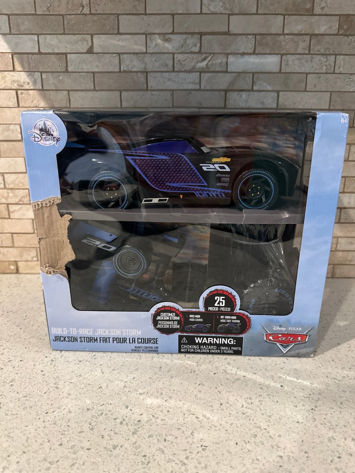 Disney Parks Pixar Cars Jackson Storm Build-to-Race Remote Car New With Box
