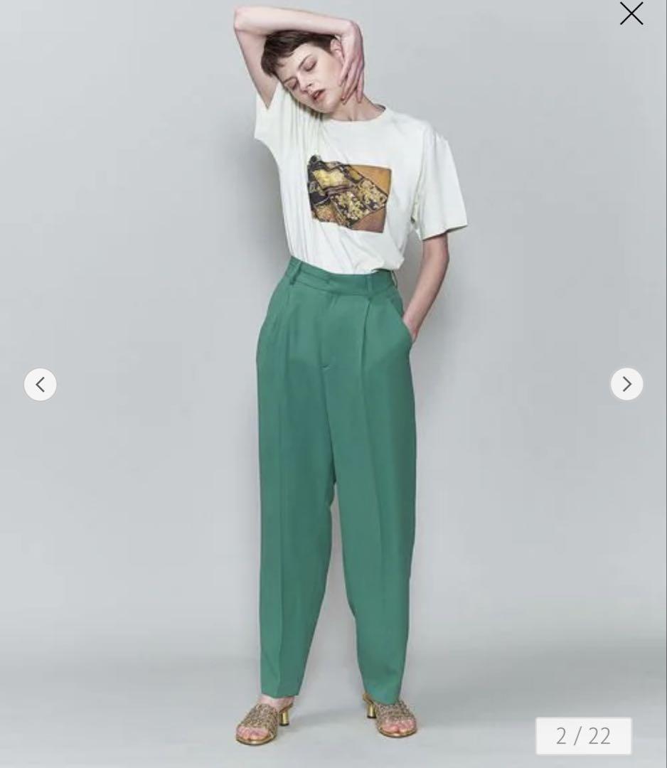 6(ROKU) BEAUTY & YOUTH UNITED ARROWS New Jersey Tuck Pants KELLY