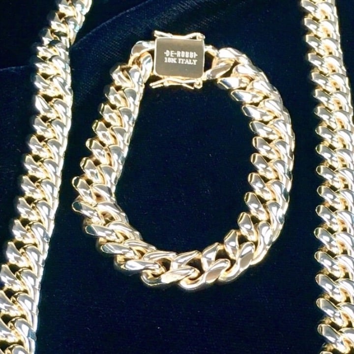 CUBAN LINK 18K GOLD NEW CHAIN ITALY