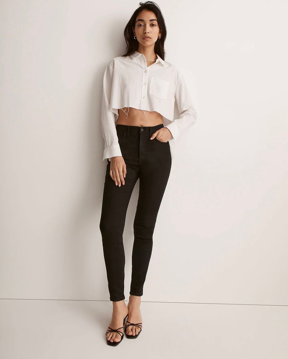 Madewell 10 High Rise Skinny Jeans Black Frost Size 27