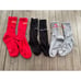 BALENCIAGA Lot Bundle of 3 Pairs Logo Socks Red White Grey