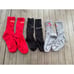 BALENCIAGA Lot Bundle of 3 Pairs Logo Socks Red White Grey