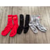 BALENCIAGA Lot Bundle of 3 Pairs Logo Socks Red White Grey