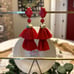 Kendra Scott Red and Gold Raffia Earrings