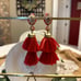 Kendra Scott Red and Gold Raffia Earrings
