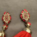 Kendra Scott Red and Gold Raffia Earrings