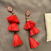 Kendra Scott Red and Gold Raffia Earrings