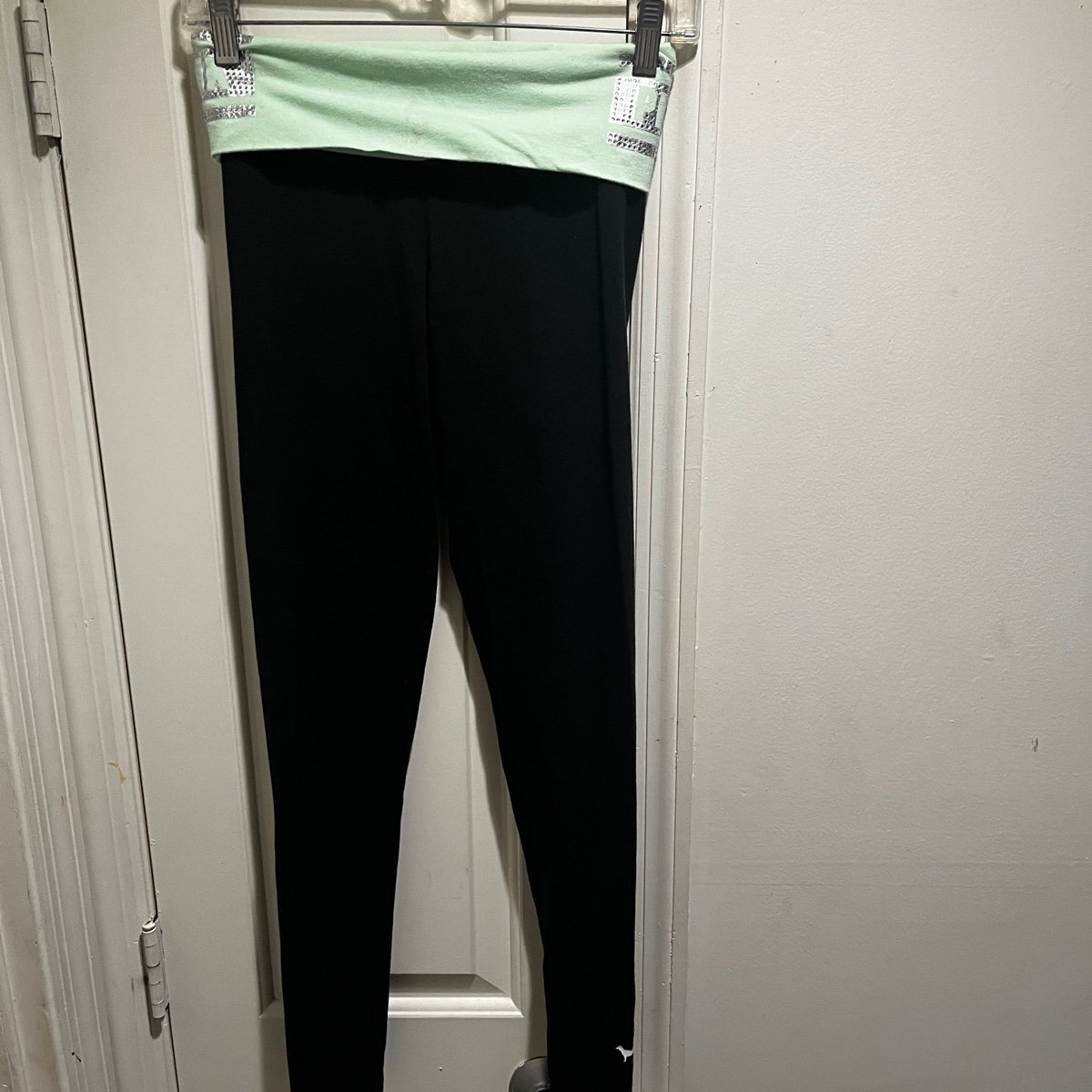 PINK VS Foldover yoga leggings with bling on the flap